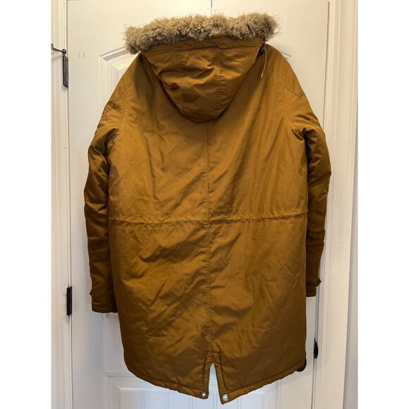 Old Navy Men’s Water-Resistant Hooded Faux-Fur Parka Jacket Size‎ XL Tall Brown - Picture 5 of 5